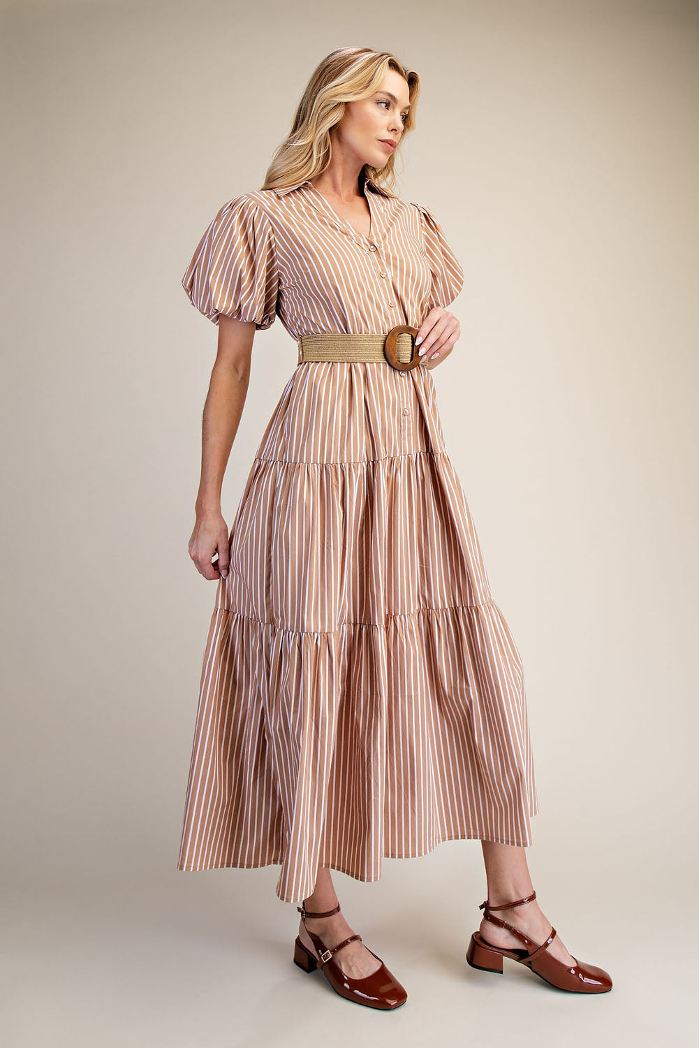 Puff Sleeve Shirt Dress