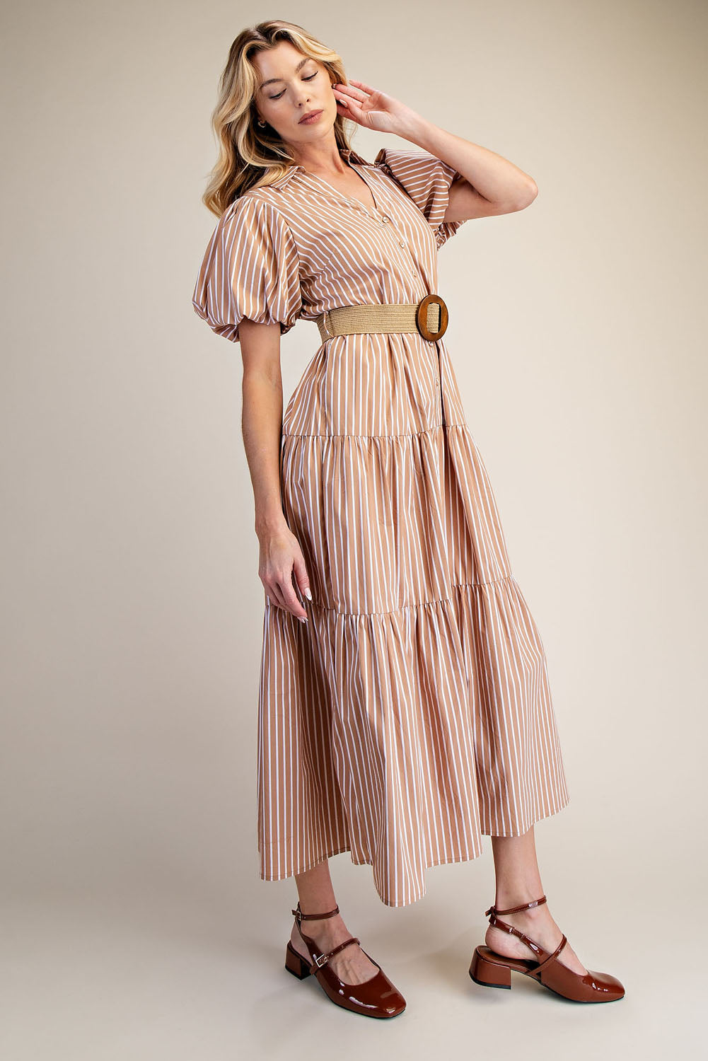Puff Sleeve Shirt Dress