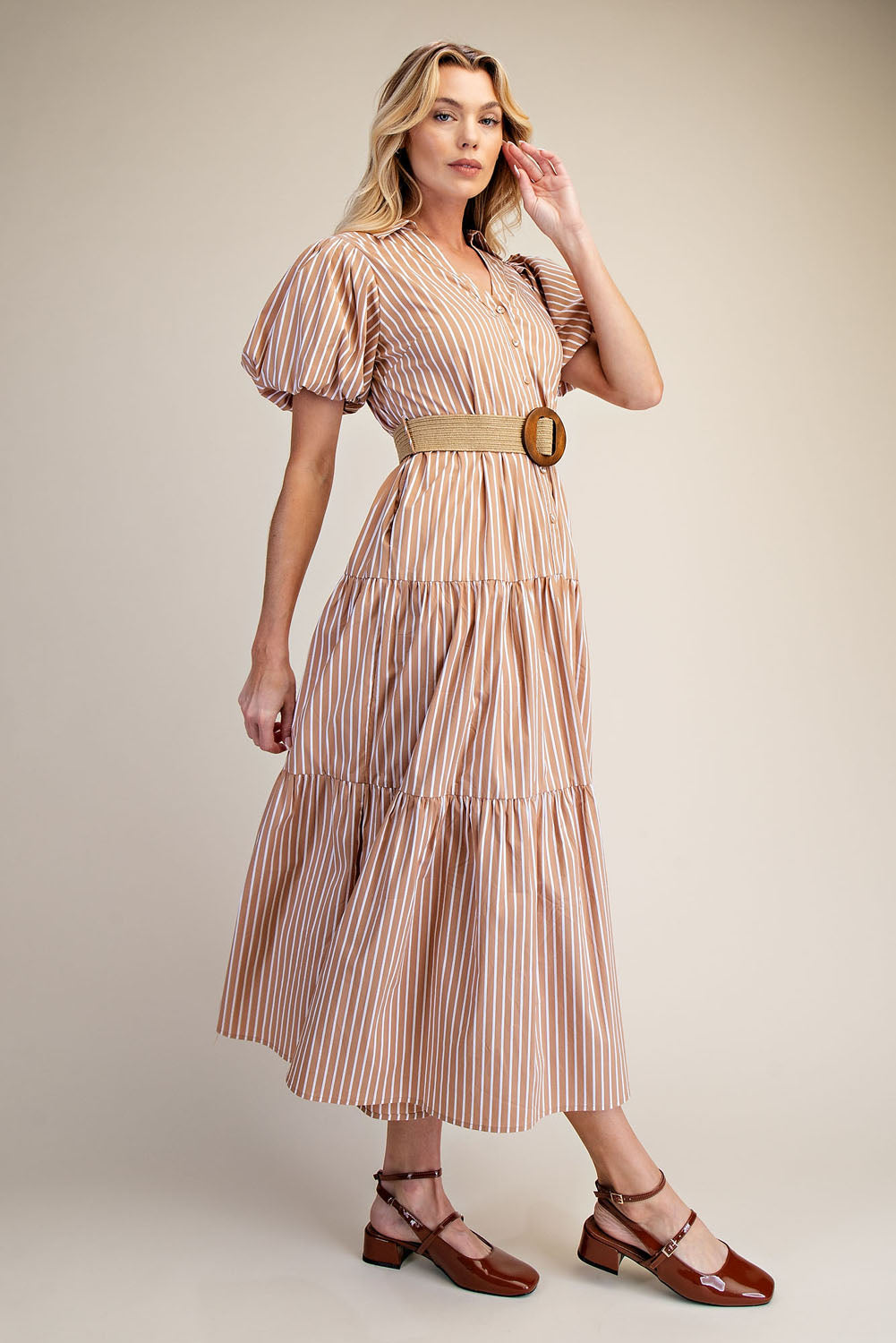 Puff Sleeve Shirt Dress