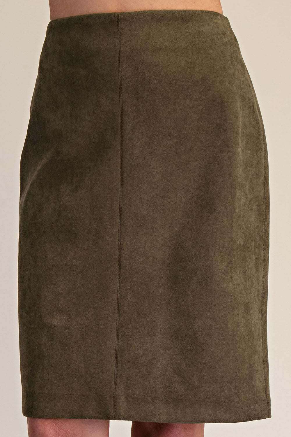 Stretch Suede Pencil Skirt