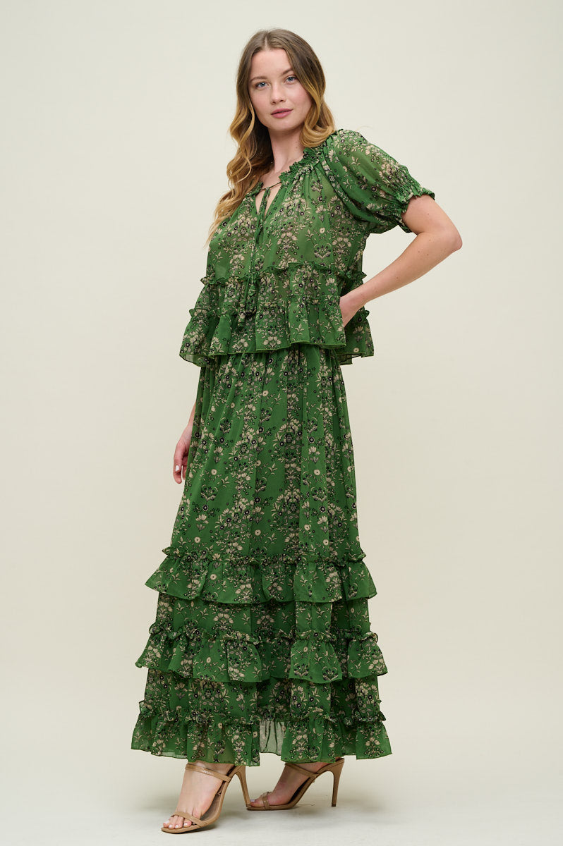 PSS3000-Garden Muse Ruffle Set - Top & Skirt