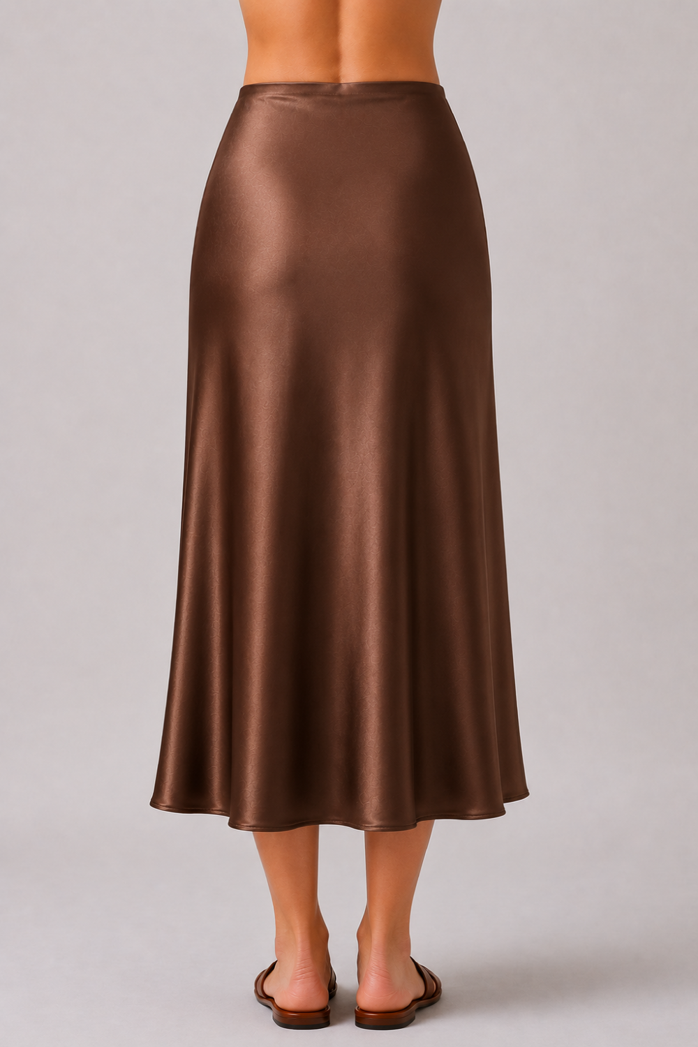 Stretch Satin A-Line Midi Skirt | Elegant Slip Skirt (Copy)