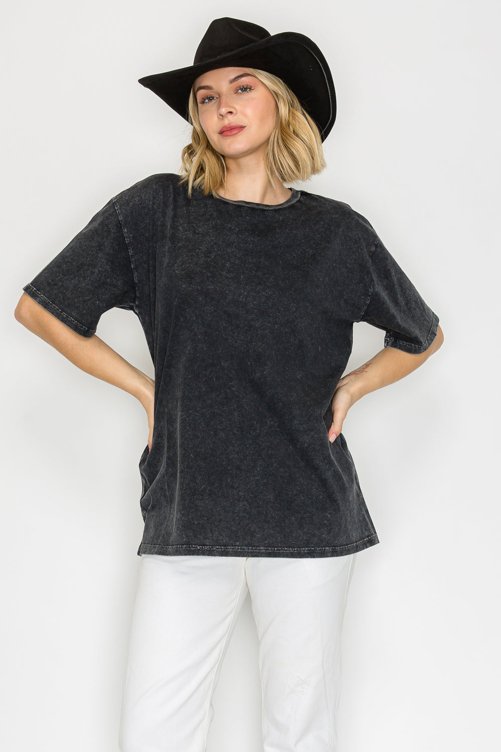 Mineral Washed Cotton Crop Tee – Vintage Boxy Fit