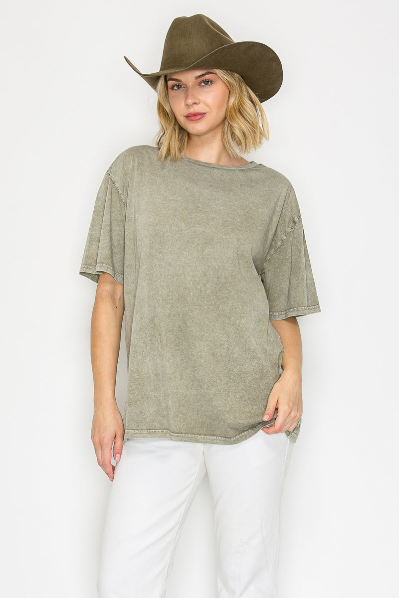 Mineral Washed Cotton Crop Tee – Vintage Boxy Fit