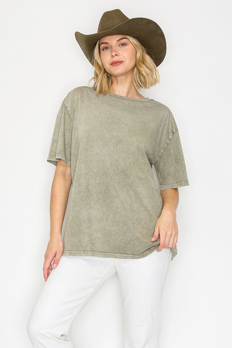Mineral Washed Cotton Crop Tee – Vintage Boxy Fit