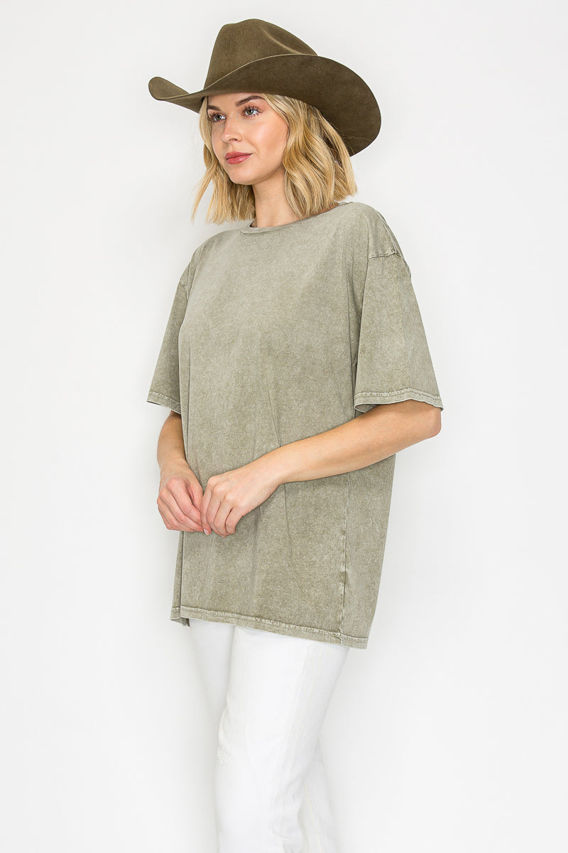 Mineral Washed Cotton Crop Tee – Vintage Boxy Fit