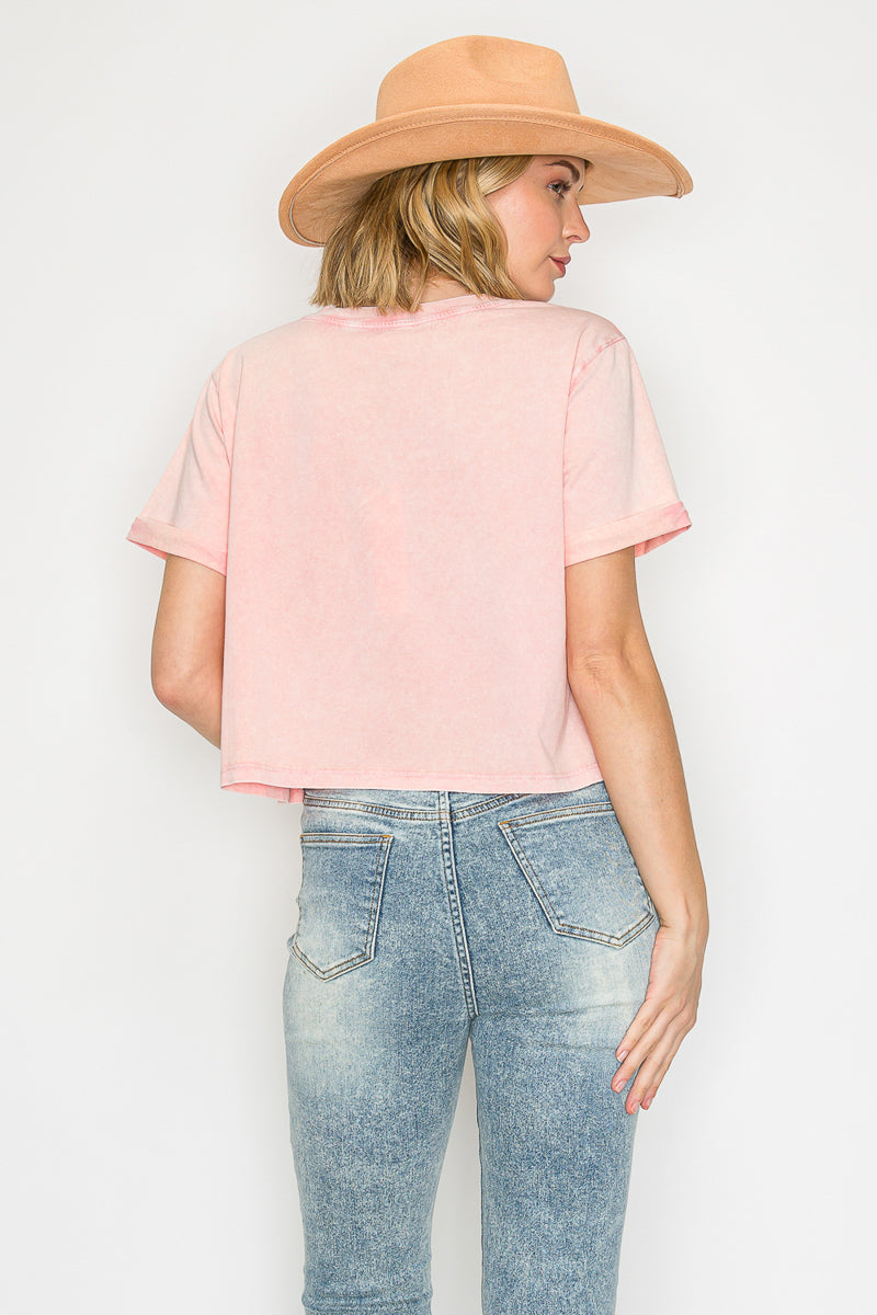 Mineral Washed Oversized Crop Tee | Vintage Cotton Boxy Top