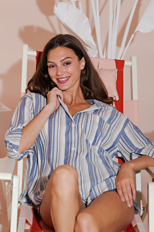 PST1016_NAVY TAUPE STRIPE