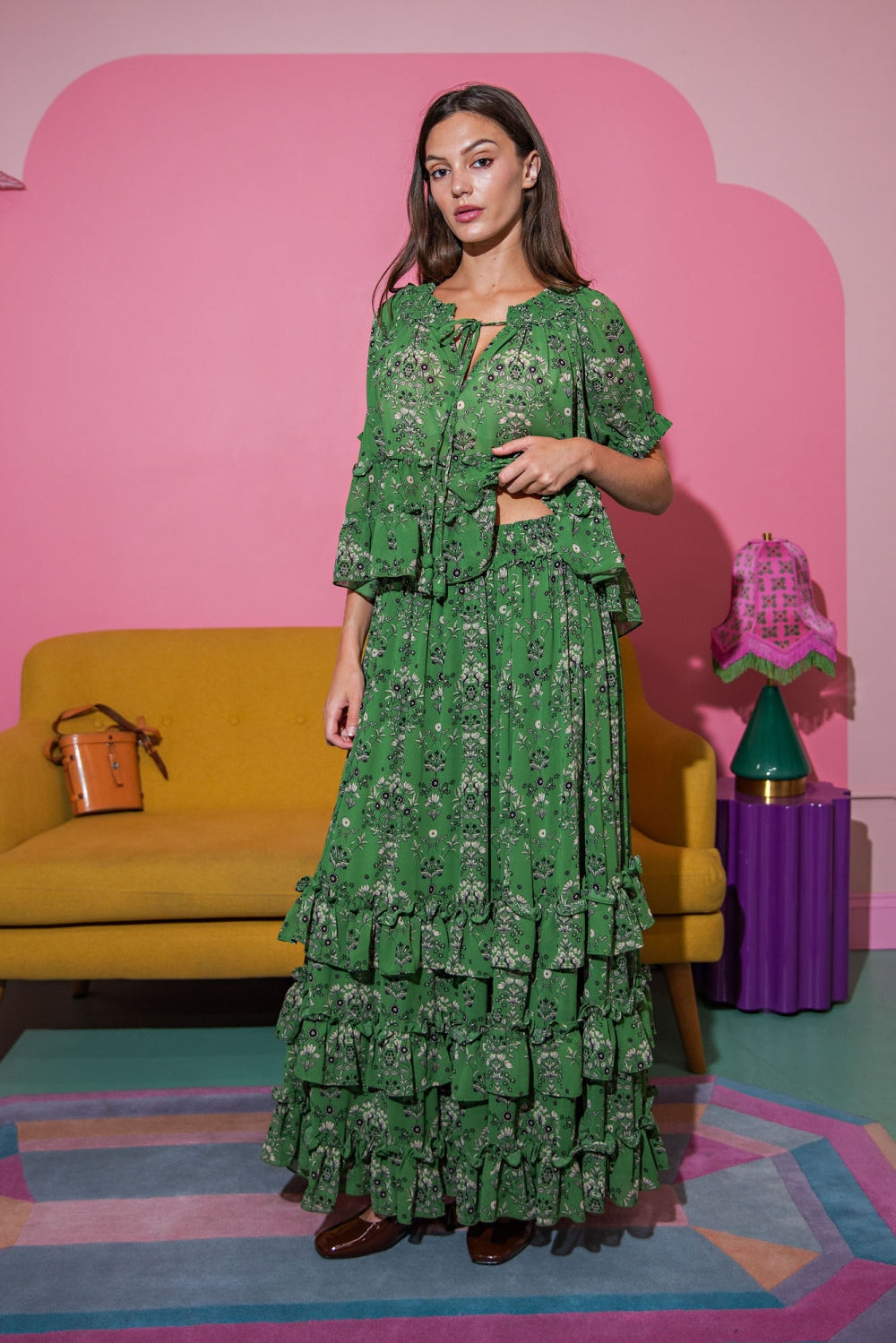 PSS3000-SKIRT_BOTANICAL GREEN